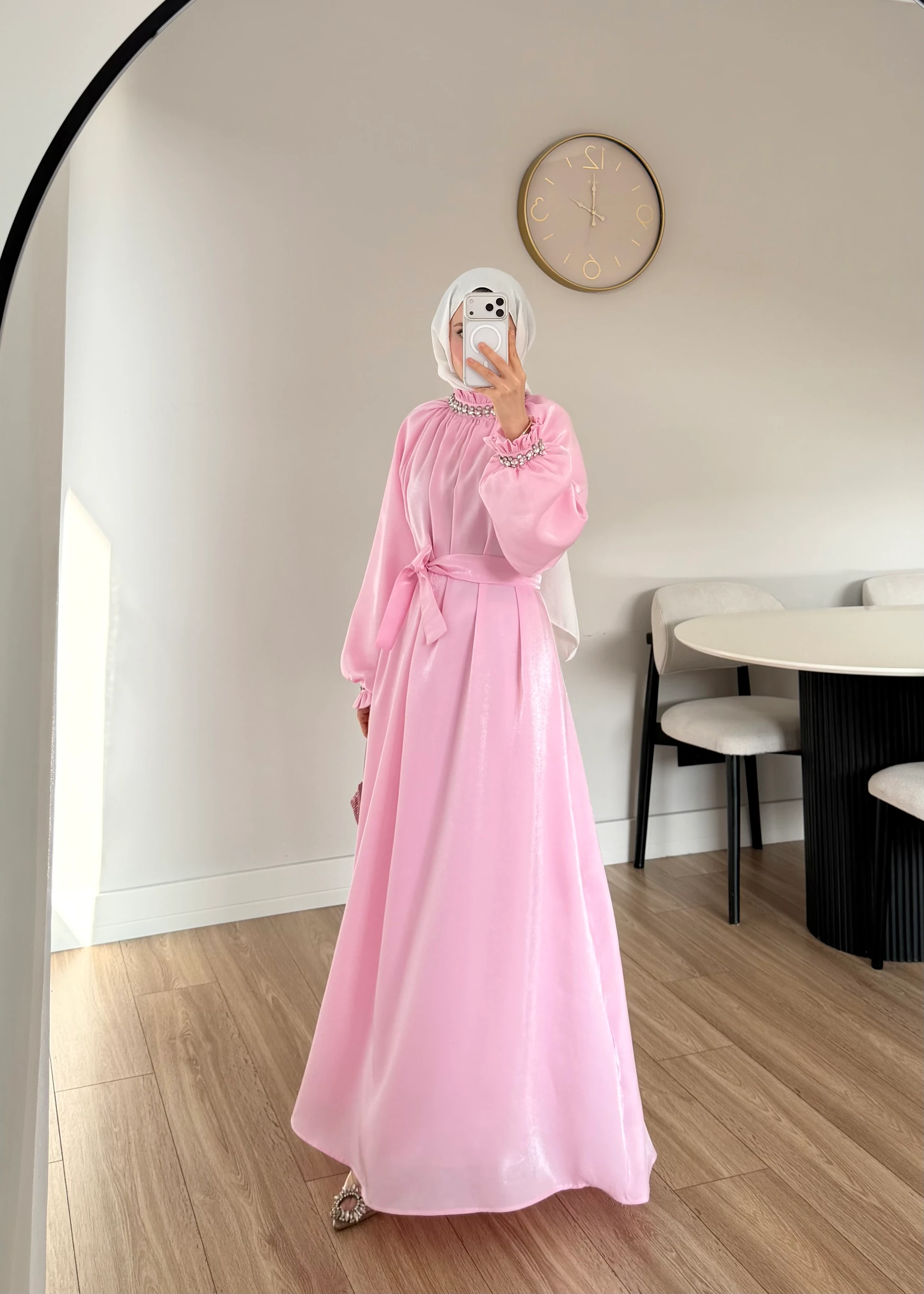 560 - Mocha Elbise | Pembe