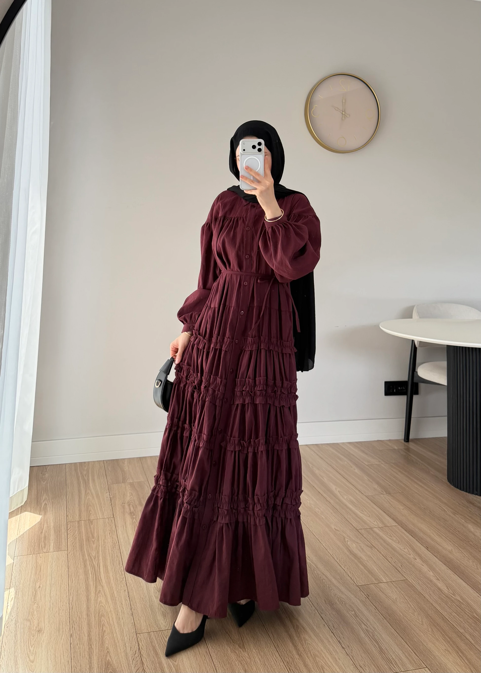 561 - Breeze Elbise | Bordo