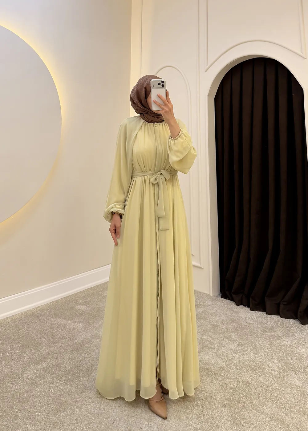 606 - Liil Abaya | Butter Yellow